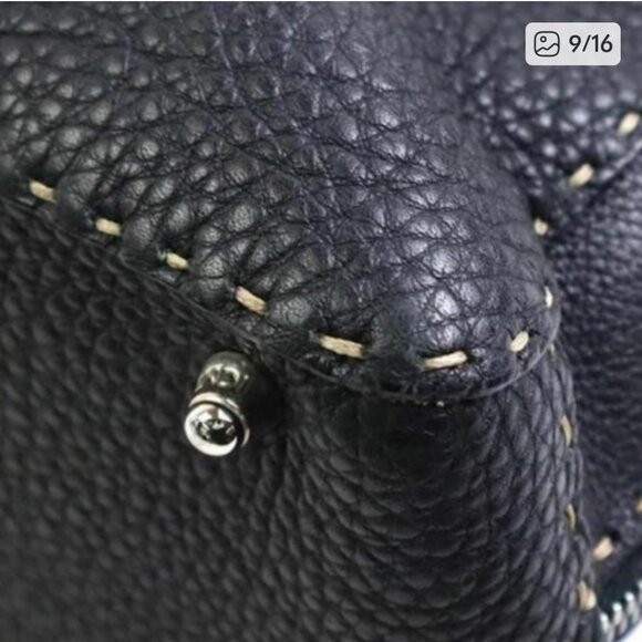 FENDI Selleria Black Leather Tote Bag - Picture 8 of 14